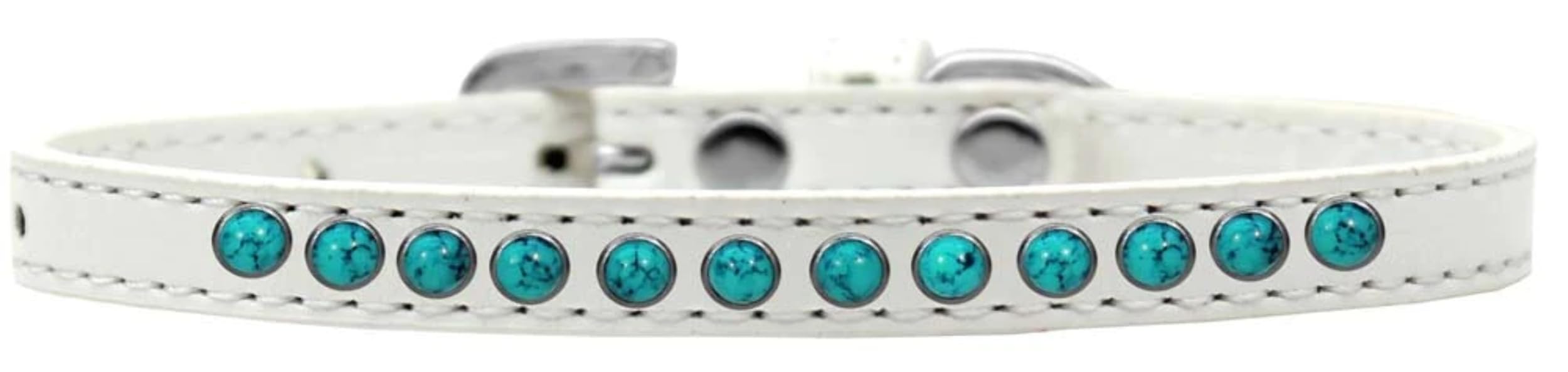 Dog, Puppy & Pet Fashion Collar, Premium Southwest Turquoise Pearl Black 8
