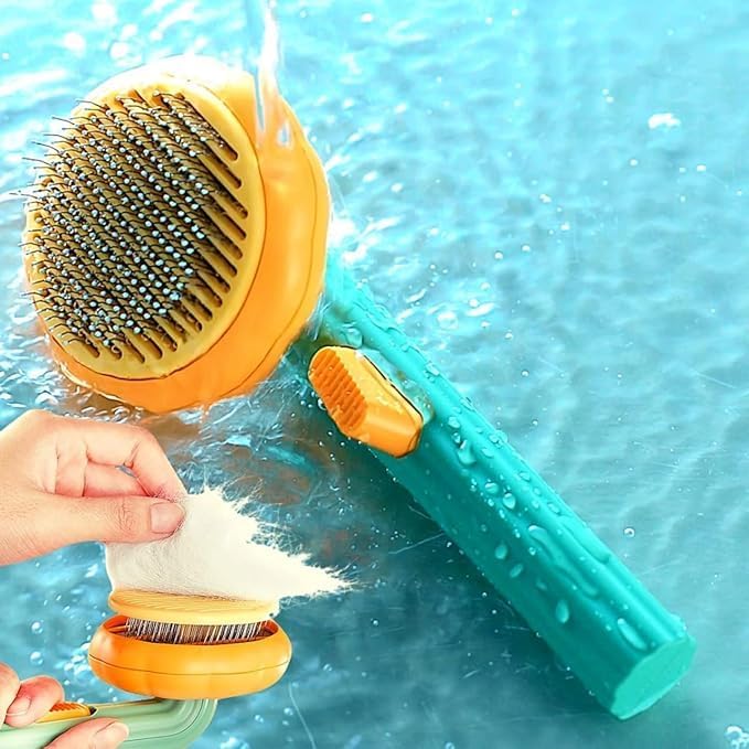 Istore 2 In1 Self Cleaning Dog Comb & Cat Comb Pet Hair Remover Grooming Comb Gently Massage The Pets With Switch & Pain Deshedd