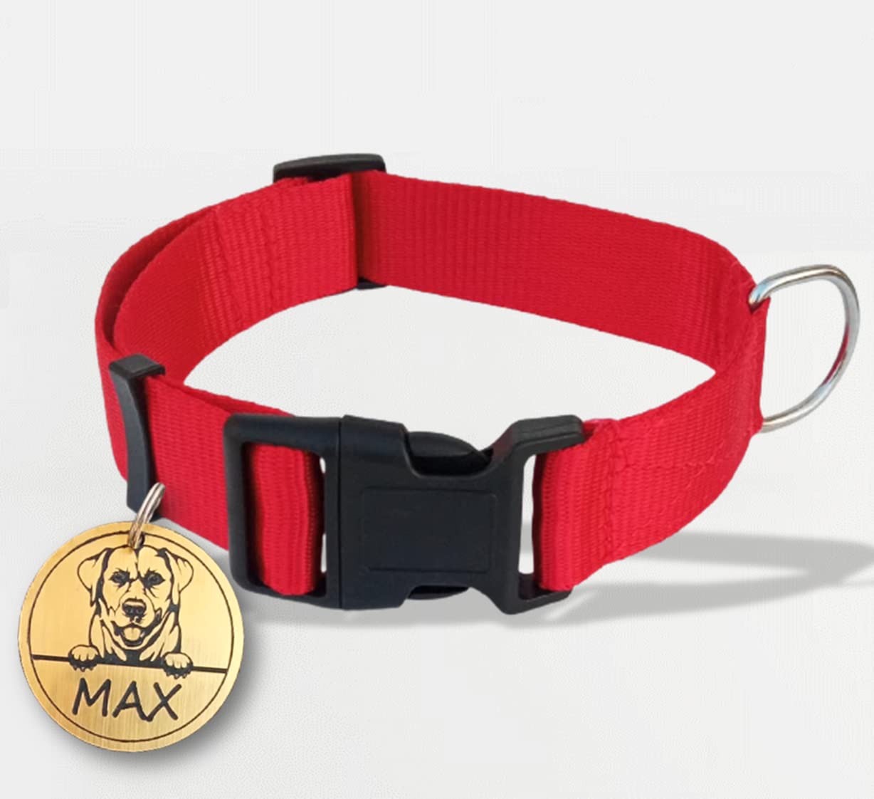 Kraftidy Nylon Dog Collar Belt With Name Tag Id Customized For Large Medium Small Dogs Neck Collar With Personalized Dog Name (L