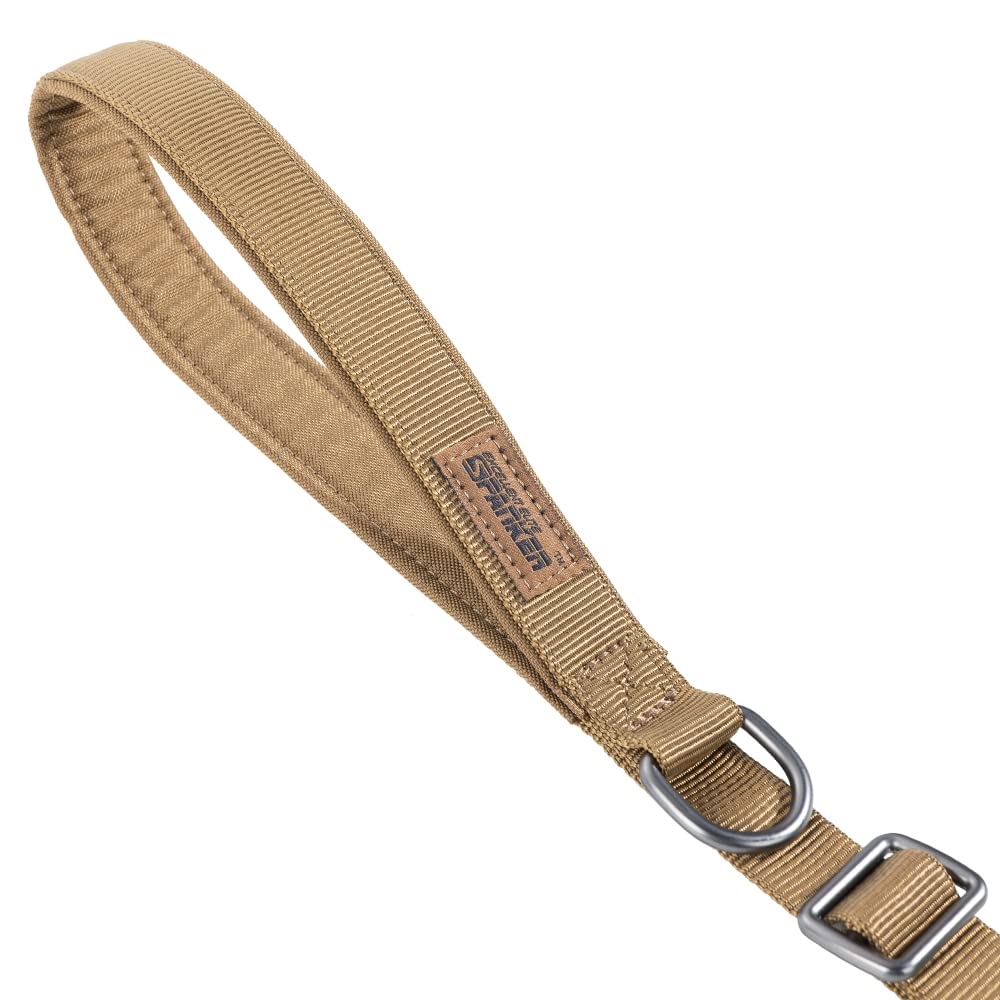 Excellent Elite Spanker Tactical Dog Leash Heavy Duty 5-6Ft Adjustable No Pull Military Bungee Dog Leash Elastic Leads Rope With 2 Padded Control Handle For Medium Large X-Large Dogs(Coyote Brown)