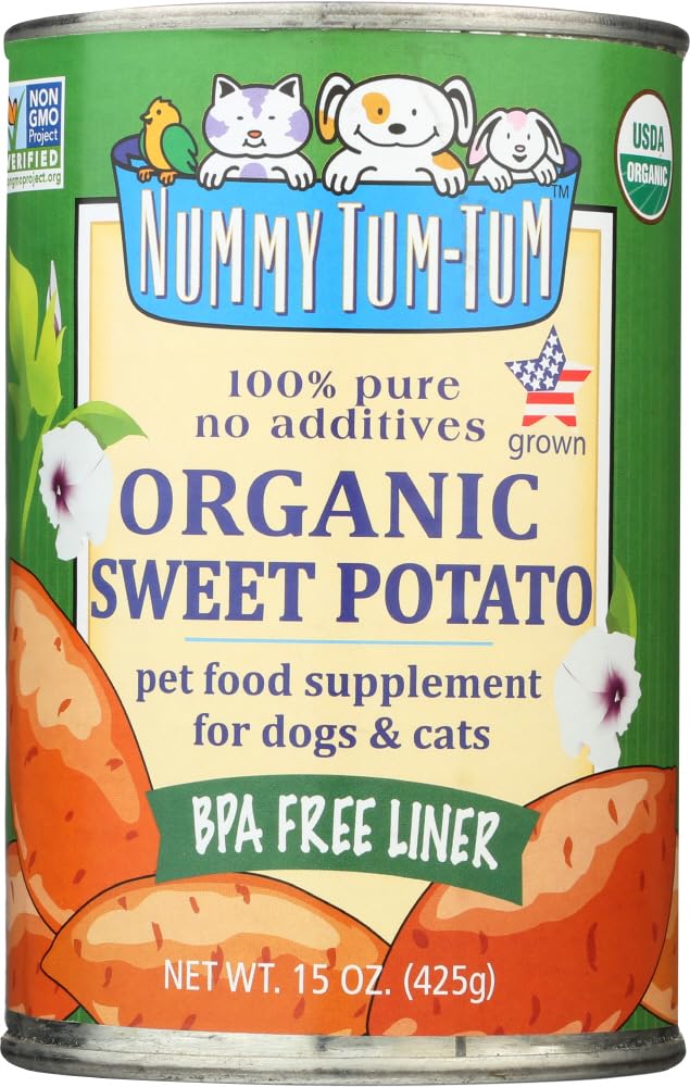 Nummy Tum Tum Pure Sweet Potato For Pets, 15-Ounce Cans (Pack Of 12)