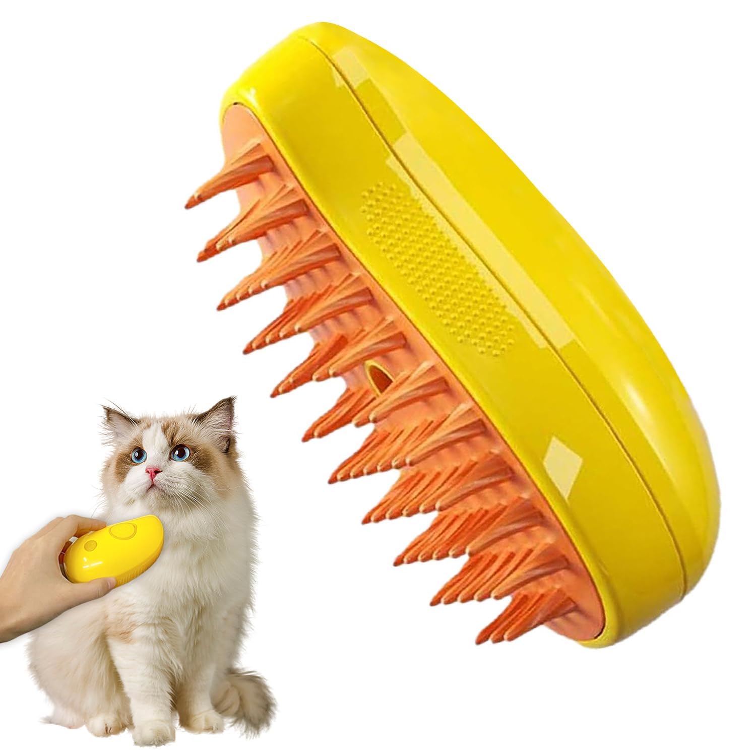 Bogota 3 In 1 Cat Steam Brush | Rechargeable Pet Hair Remover And Grooming Tool Pet | Hair Cleaning Brush Comb For Cats Dogs | S