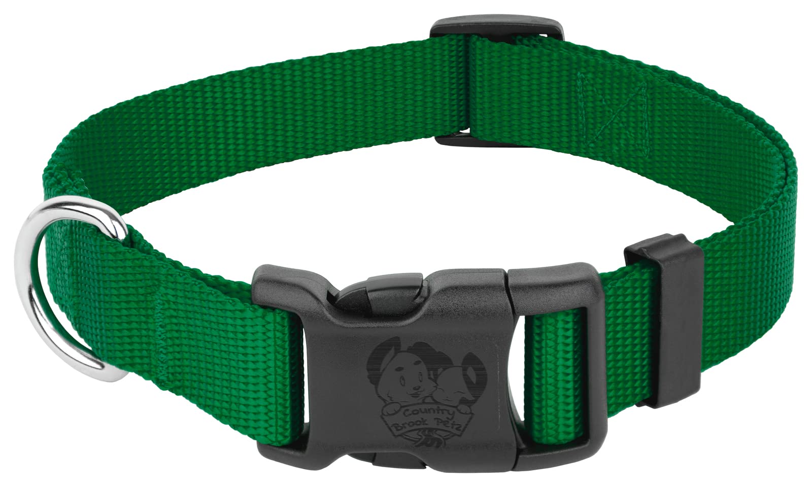 Country Brook Petz - 30+ Vibrant Colors - American Made Deluxe Nylon Dog Collar With Buckle (Extra Large, 1 Inch, Christmas Green)