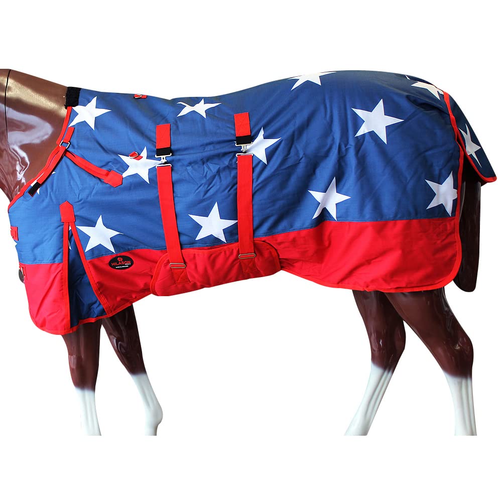 American Flag 70 In Hilason 1200D Winter Waterproof Poly Horse Blanket Belly Wrap | Horse Turnouts | For Winter | Waterproof