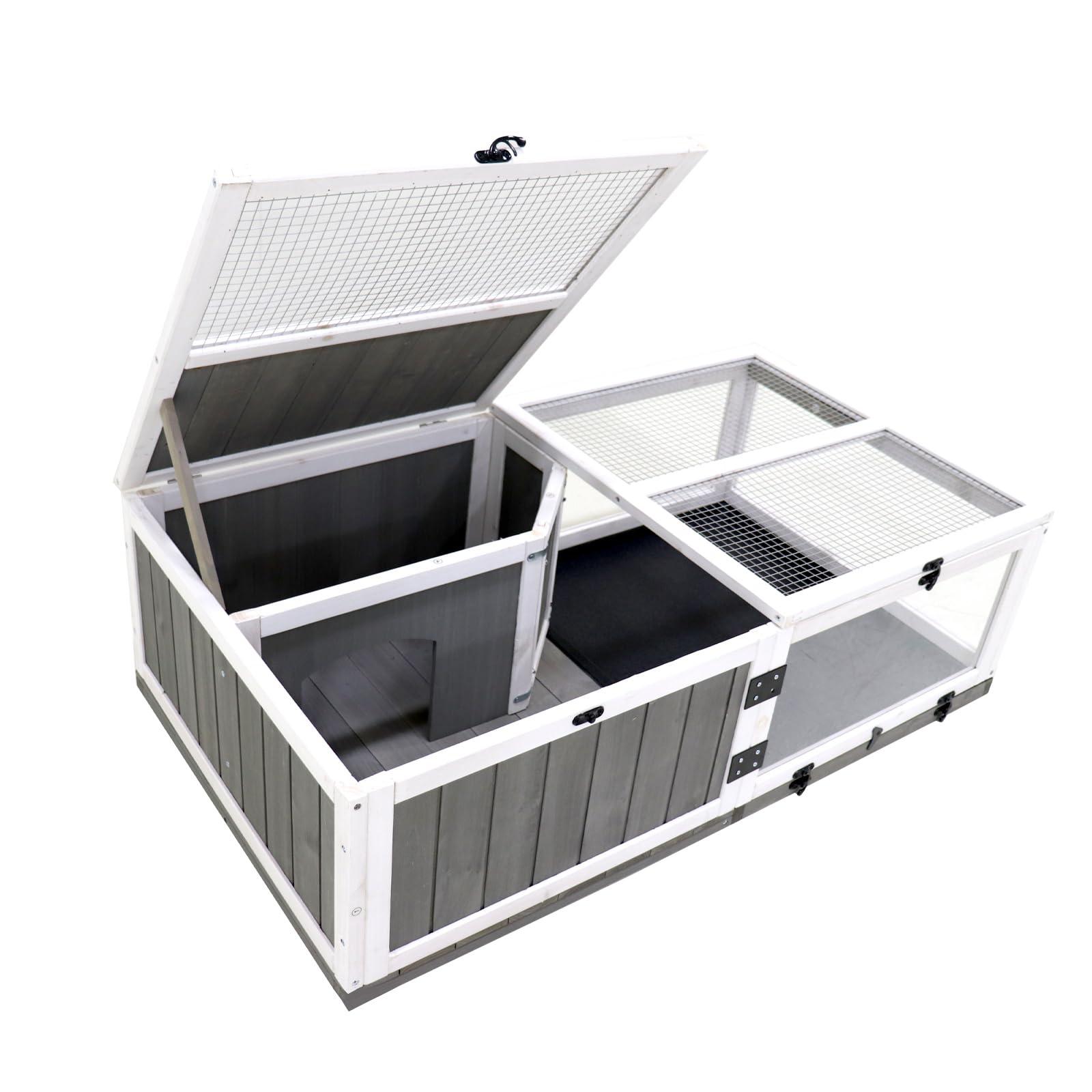 Tortoise Habitat, Wooden Tortoise House W/Removable Waterproof Tray Indoor Outdoor Turtle Enclosure For Small Animals Outdoor Wo