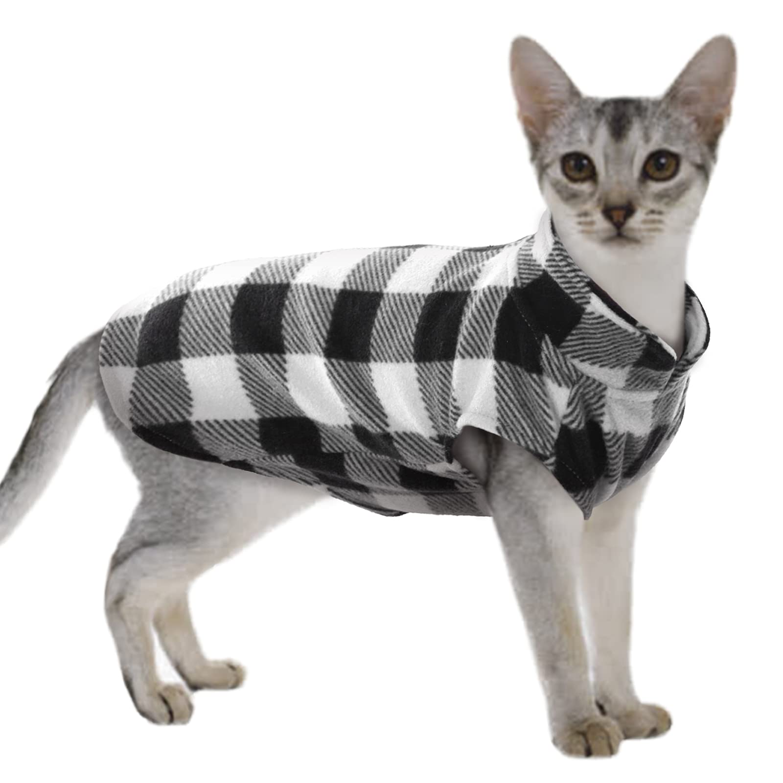 Kuoser Soft Classic Plaid Basic Dog Sweater For Small Dogs & Cats, Warm Pullover Jacket For Teddy, Chihuahua, Yorkshire With Lea