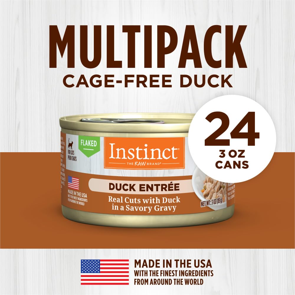 Instinct Flaked Duck Entr  e Wet Cat Food 3 oz. Can