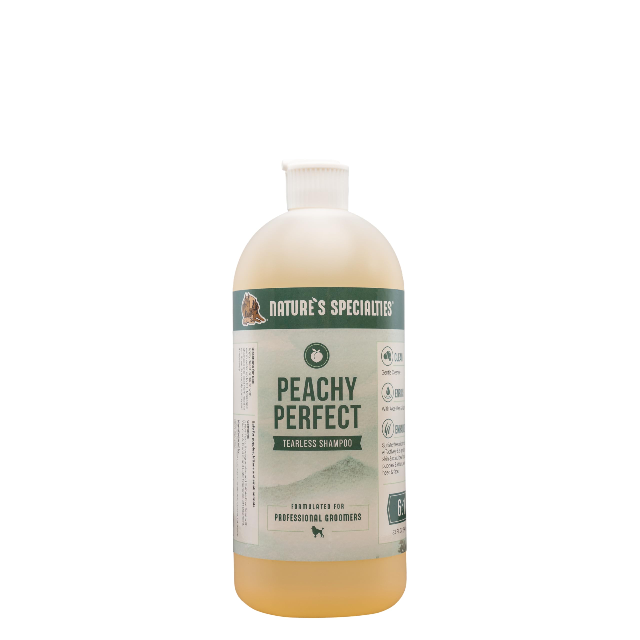 Natures Specialties Peachy Perfect Ultra ConcentratedDog Shampoo for Pets, Makes up to 1.5 Gallons, Natural Choice for Professi
