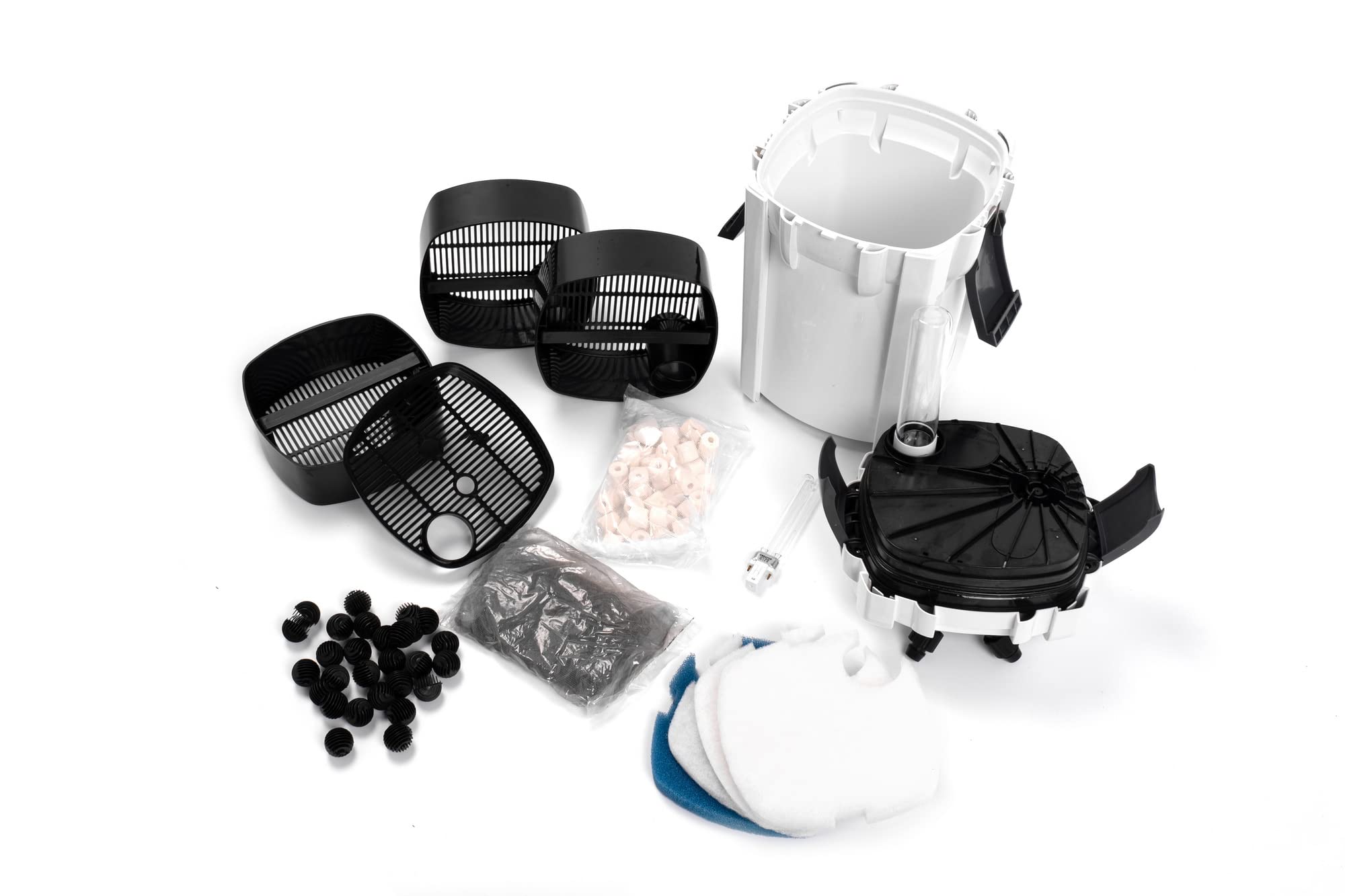 CNZ HW-703B Canister Aquarium Filter 370GPH with Media Kits - White