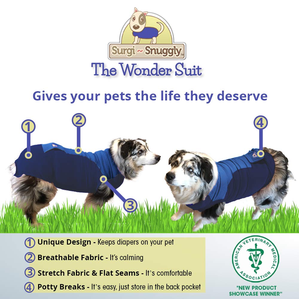 Surgi~Snuggly Disposable Dog Diapers Keeper - for Male and Female Dogs - Wrap Around Legs for Superior Fit - Fits (MS - BB)