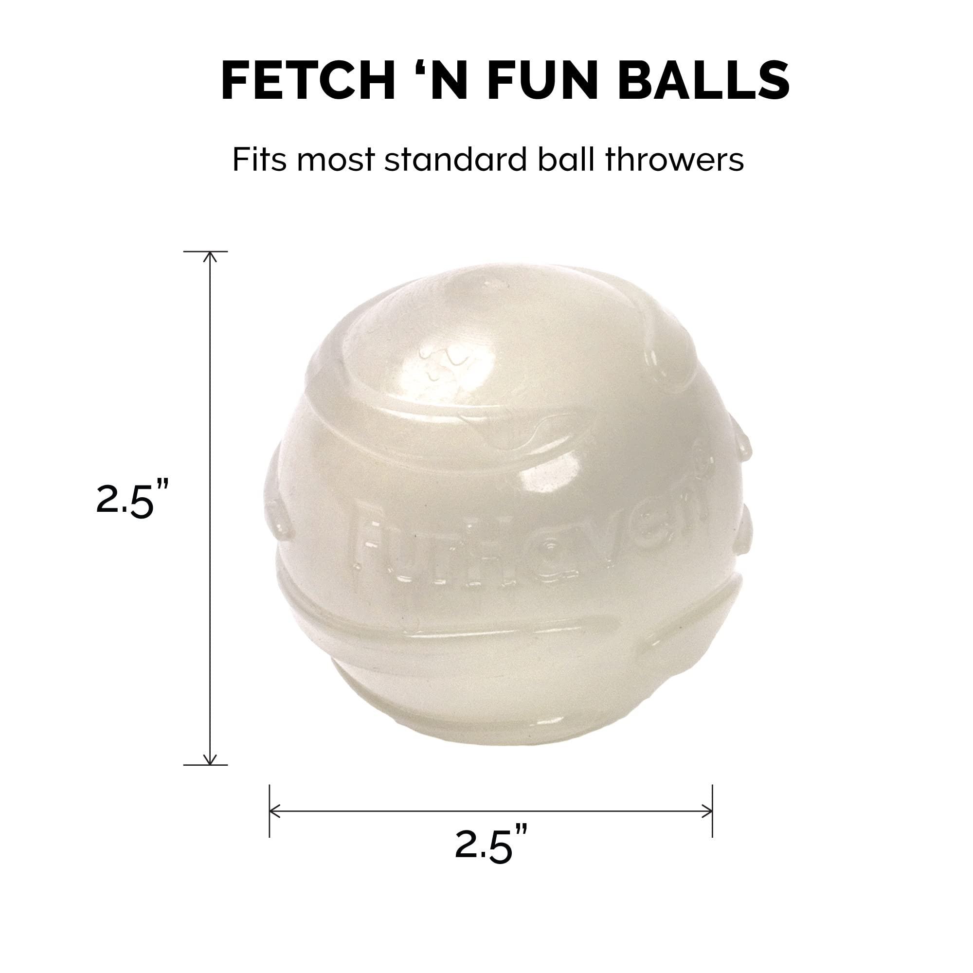 Furhaven Squeaky Ball Dog Toys - 2.5" Fetch Balls for Small/Medium Dogs, Set of 3, Space Pack, Compatible with Standard Launchers
