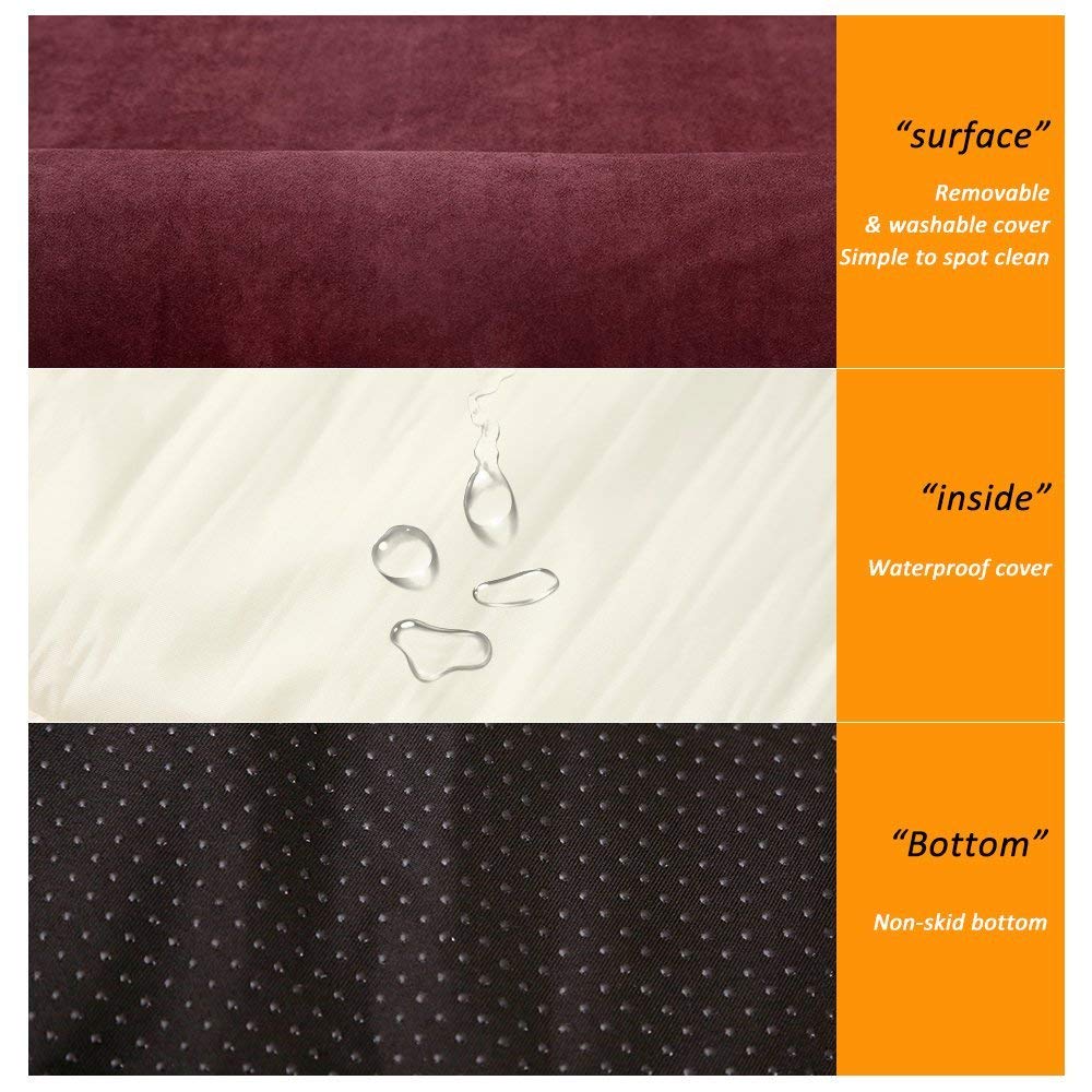 Laifug Orthopedic Memory Foam Extra Large Dog Bed Pillow(50'X36'X10', Chocolate) Durable Water Proof Liner & Removable Washable Cover & Smart Design