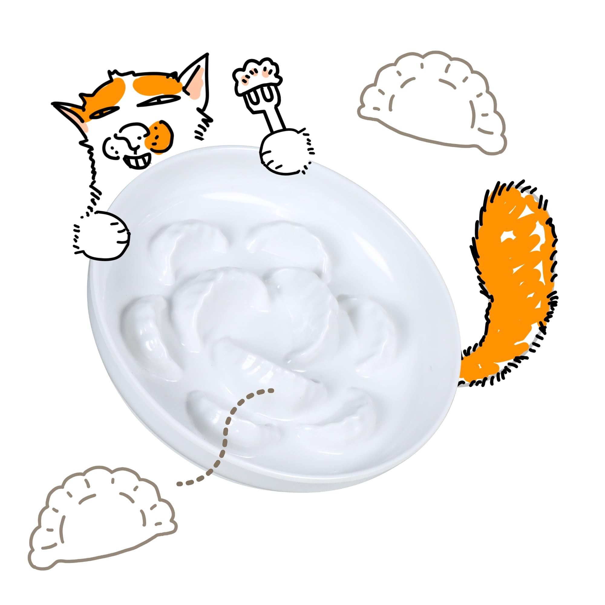 Unbreakable Slow Feeder Bowl - Melamine Puzzle Cat Bowl for Healthy Eating - Cat Feeder for Wet & Dry Food- Dishwasher Safe & No