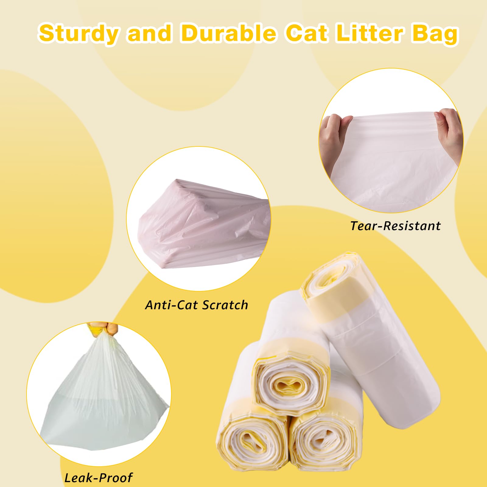 Zuqqony Litter Box Liners 40 Count, 37'' X 18'' Jumbo 3Mil Thicken Cat Litter Bags Tear Resistant Disposable Cat Litter Liners F