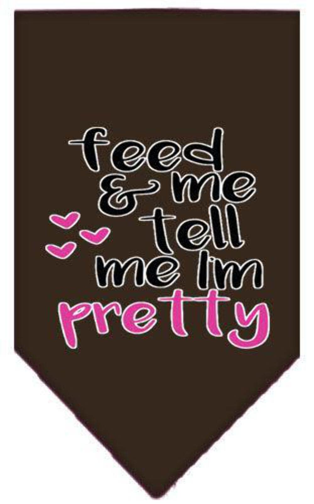 Pet and Dog Bandana Screen Printed, "Feed Me & Tell Me I'm Pretty" Lime Green Large
