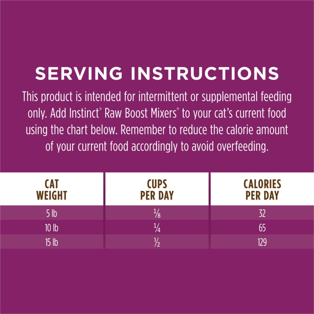 Instinct Raw Boost Mixers, Freeze Dried Cat Food Toppers with Functional Ingredients, Grain Free, Real Beef - Multivitamin for A