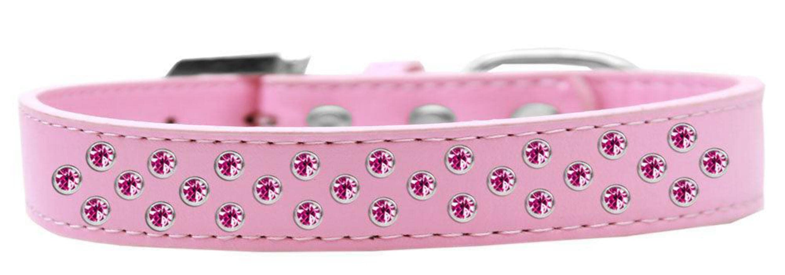 Dog, Puppy & Pet Fashion Collar, Bright Pink Crystal Rimsets Sprinkles Aqua 12