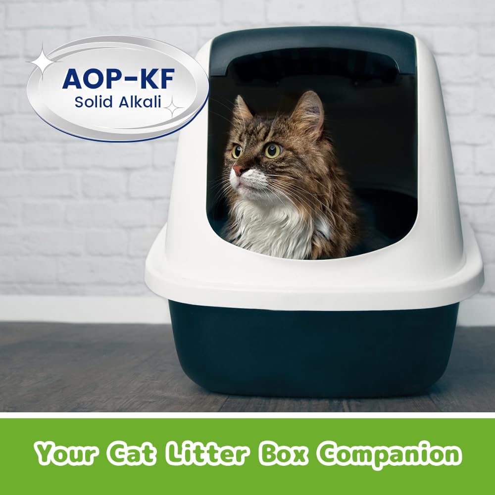 Cat Litter Deodorizer, Litter Box Odor Eliminator, Patented Aop-Kf Solid Alkali Tech, 99% Deodorization, Long-Lasting Fresh, Cat