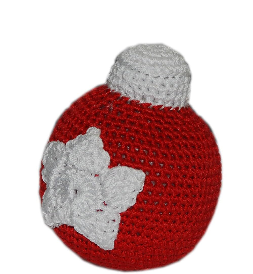 Mirage Pet Product Knit Knacks Christmas Ornament Ball Organic Cotton Small Dog Toy