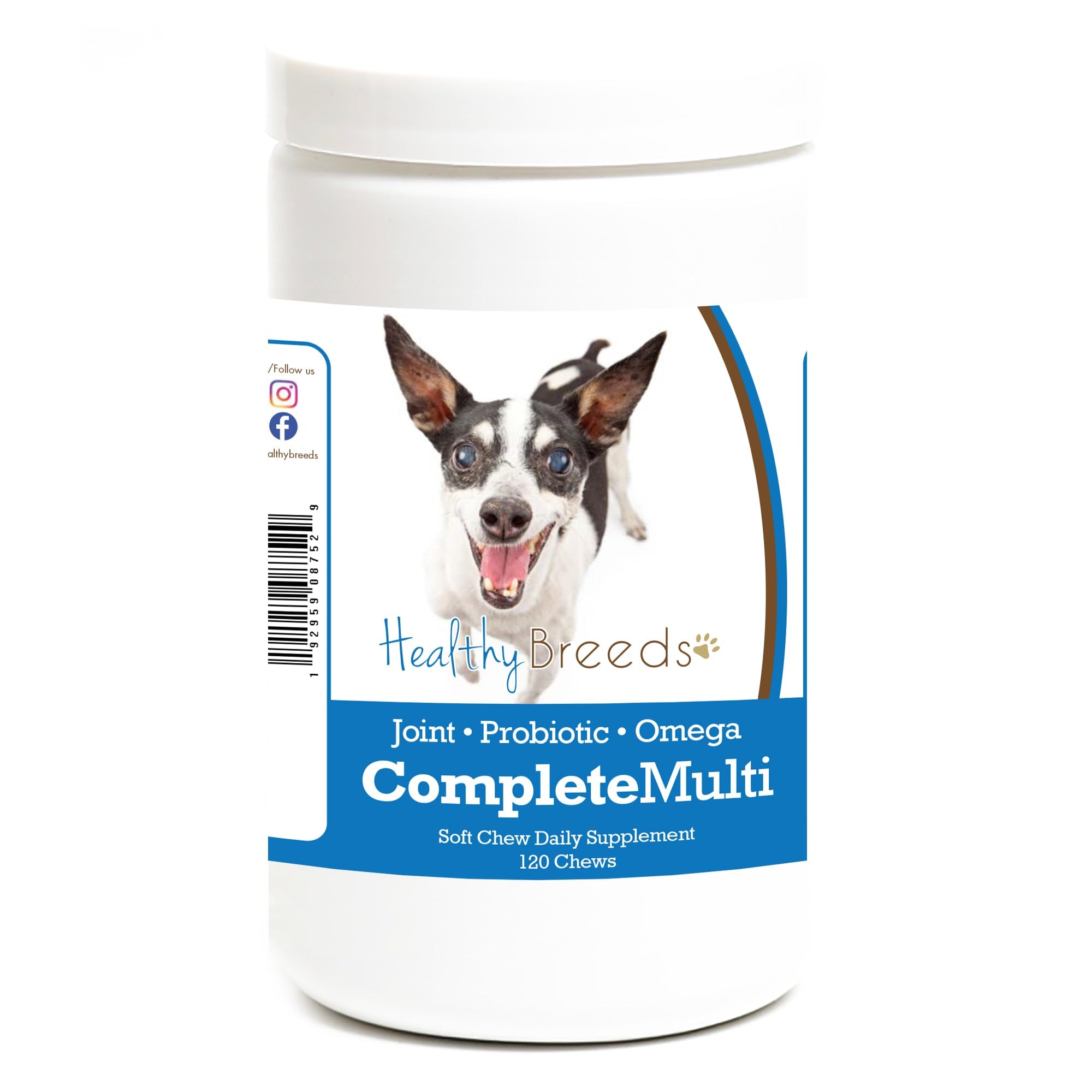 Healthy Breeds Rat Terrier All in One Multivitamin Soft Chew 120 Count