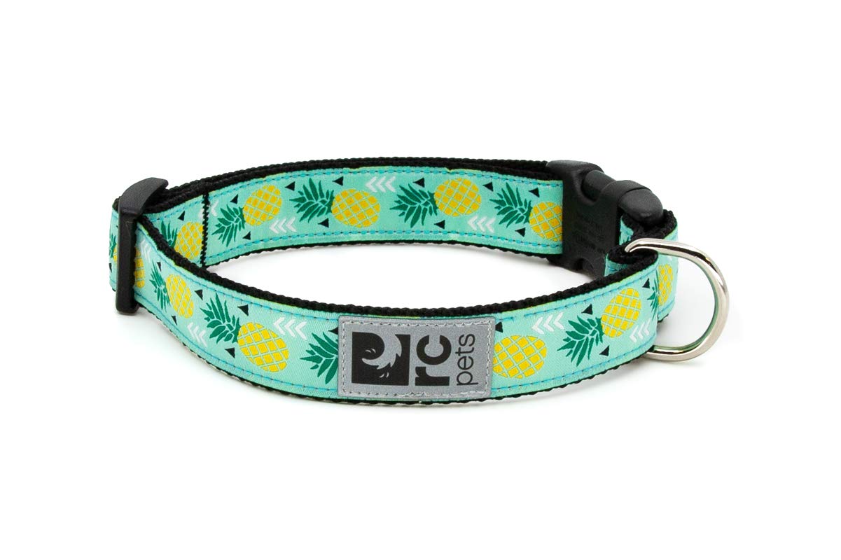 Rc Pets 5/8 Inch Adjustable Dog Clip Collar, X-Small, Pineapple Parade
