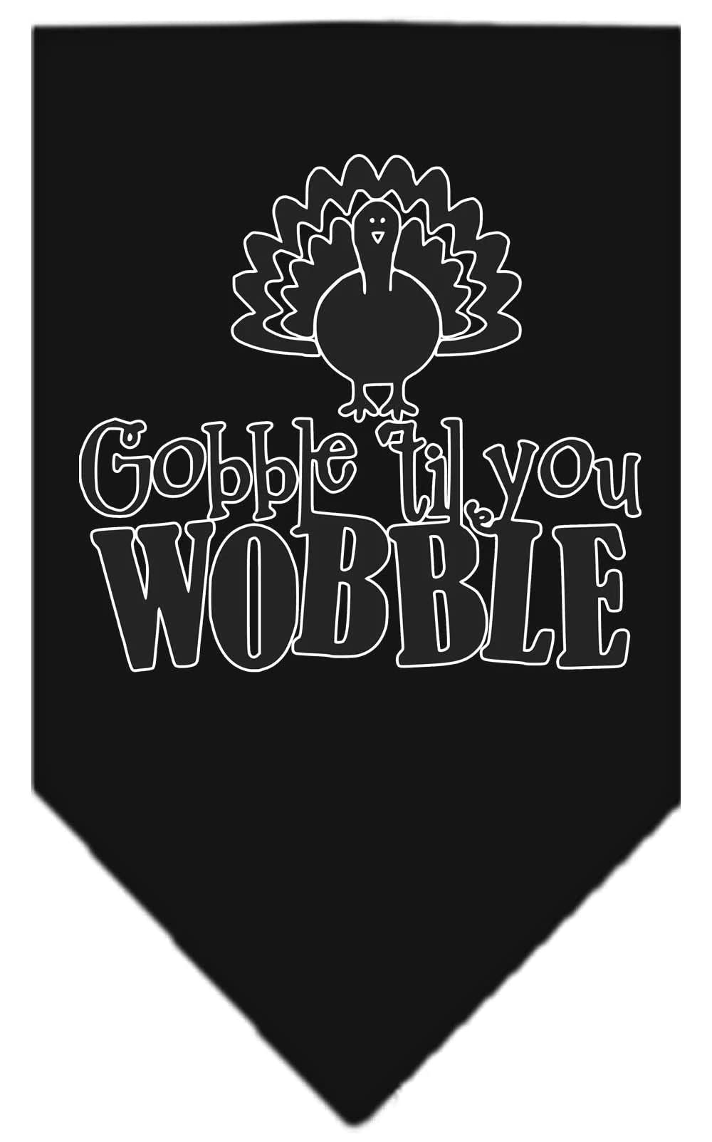 Mirage Pet Product Gobble til You Wobble Screen Print Bandana White Large