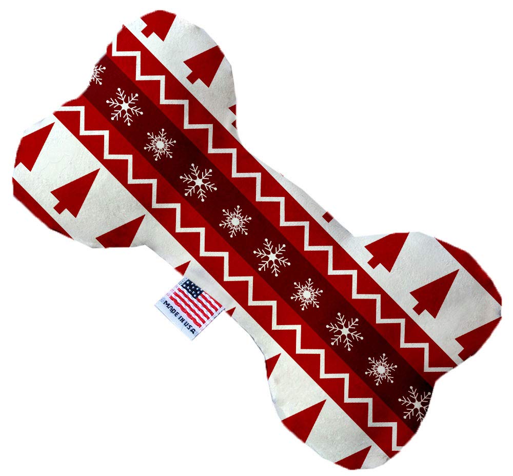 Pet and Dog Plush Heart or Bone Toy, "Classy Christmas Group" (Available in different sizes, and 7 different pattern options!) Red ClassicChristmas 6" Plush Bone