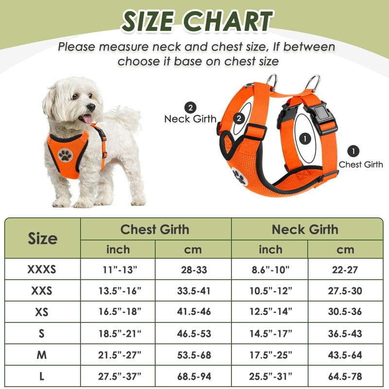 Slowton Dog Seat Belt Harness For Car, Dog Car Harness Adjustable Mesh Breathable & Dog Seatbelt Safety Tether With Elastic Bungee For Small Medium Large Pets(Orange, Double Clip, S)