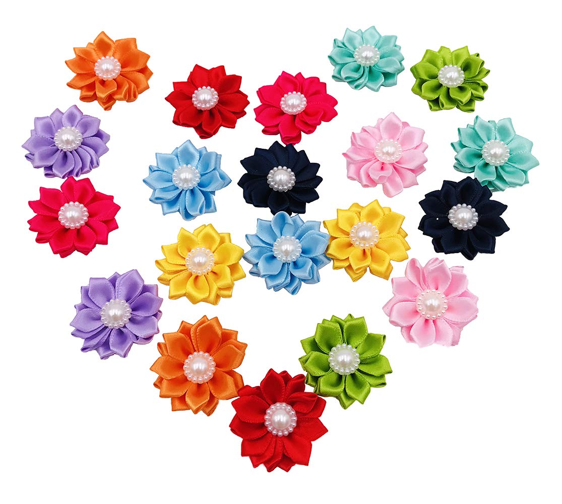 Pet Show 10Pairs Flower Small Dogs Hair Bows With French Barrette Hair Clips Cat Puppy Party Birthday Grooming Hair Accessories