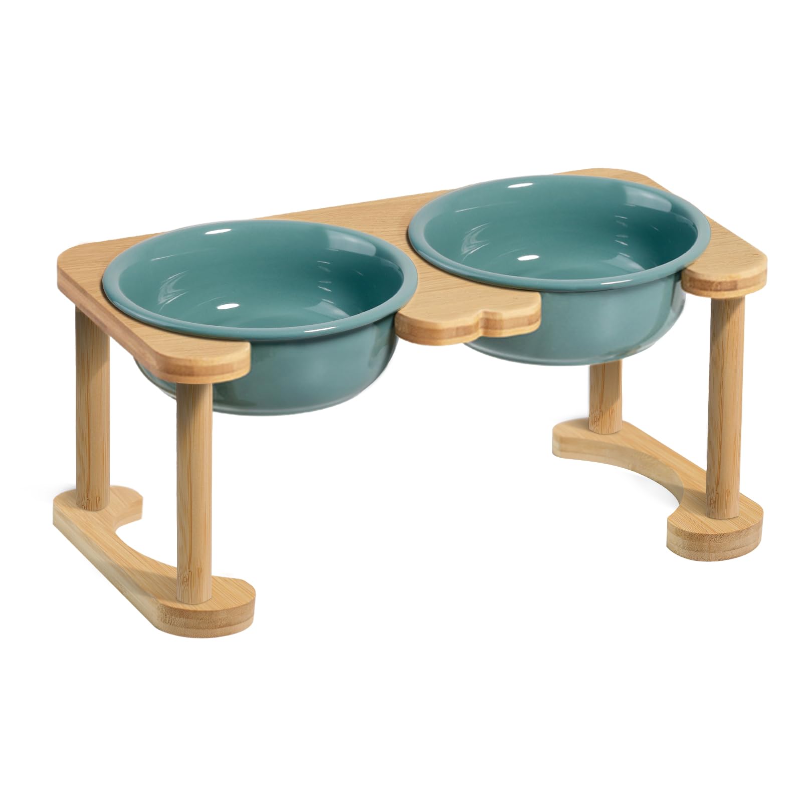 Elevated Ceramic Dog Bowls, Raised Dog Bowl with Anti-Slip Stand, Pet Feeding Dishes for Medium Sized Dogs, Weighted Pet Feeder 