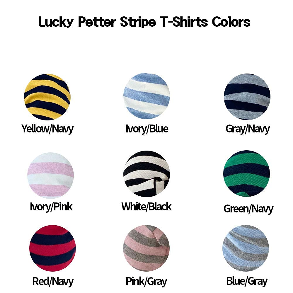 Lucky Petter Dog Cotton Shirts For Small And Large Dogs Rugby Striped T-Shirts Soft Breathable Dog Shirt Pet Clothes (X-Small, G