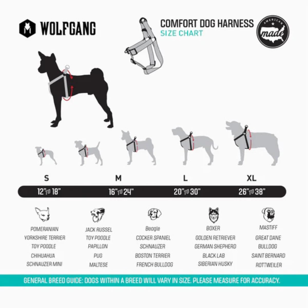 Wolfgang Heavy Duty Adjustable Dog Harness, Pull-Tested to Over 800 lbs for Walking & Training, HoundsPink Print, Small