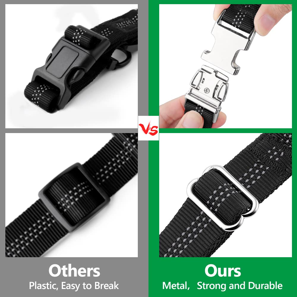 Plutus Pet Dog Seat Belt For Car Headrest, Reflective And Adjustable Restraint With Elastic Bungee For Safety, Vehicle Seatbelt