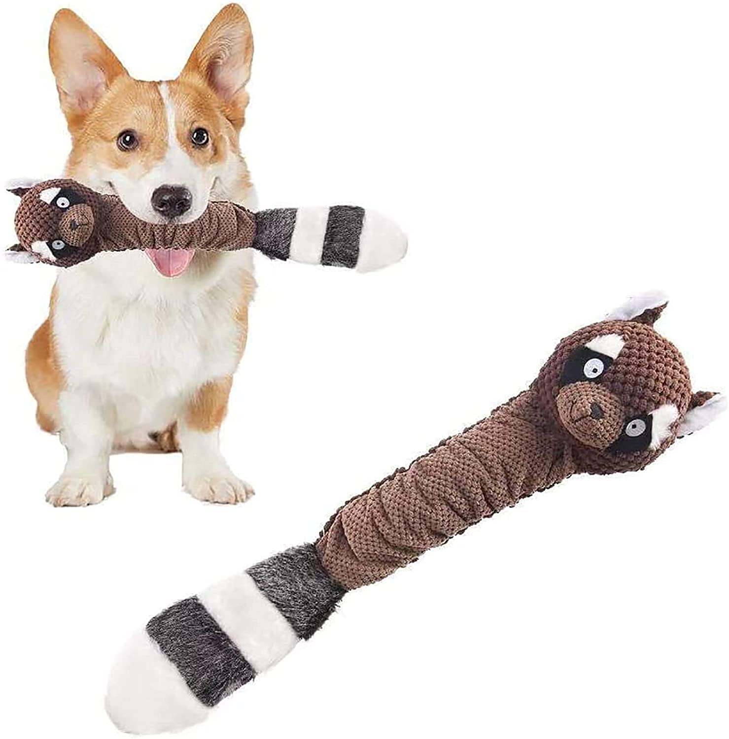 Dog Toy Plush Durable Small Dog Toys Low Stuffing Interactive Dog Plush Toys W/Squeaker Puppy Chew Toys Reduces Boredom (Medium,