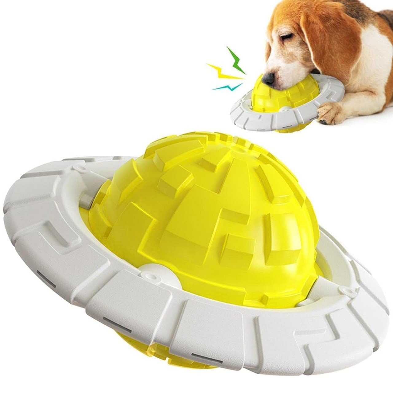 Manthumi Dog Ball Toys  Durable Natural Rubber Ball For Aggressive Chewers | Safe, NonToxic Chew Toy | Squeaky Flying Disc Ufo