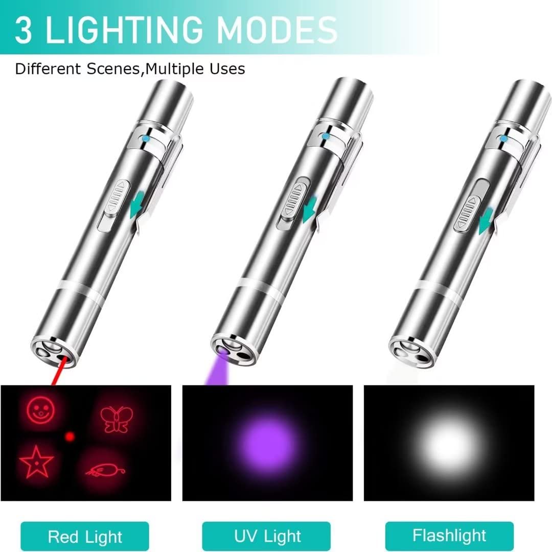 Cowjag Cat Toys, Laser Pointer With 5 Adjustable Patterns, Usb Recharge Laser, Long Range And 3 Modes Training Chaser Interactive Toy, Dog Laser Toy