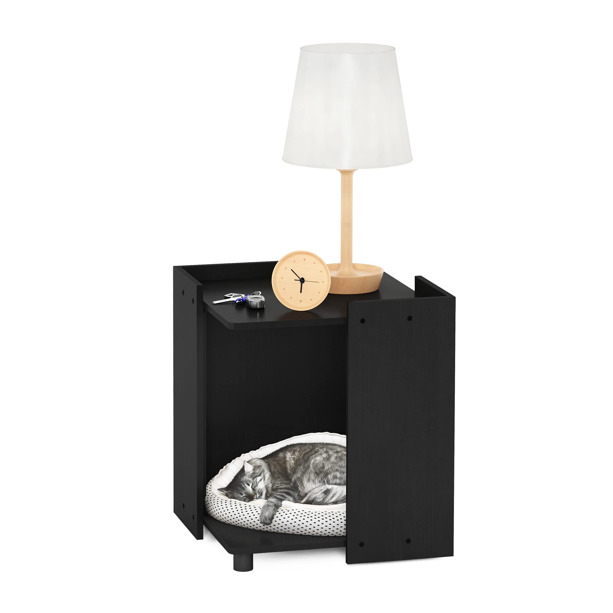 Furinno Peli Litter Box Enclosure with Casters, Americano