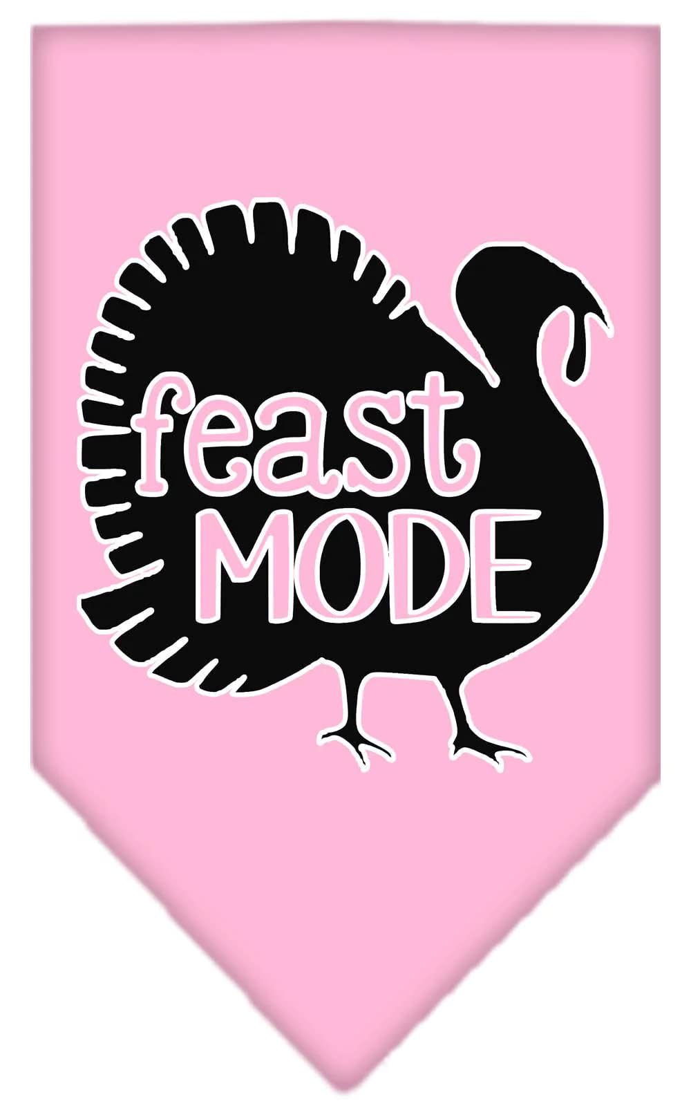 Mirage Pet Product Feast Mode Screen Print Bandana Light Pink Large