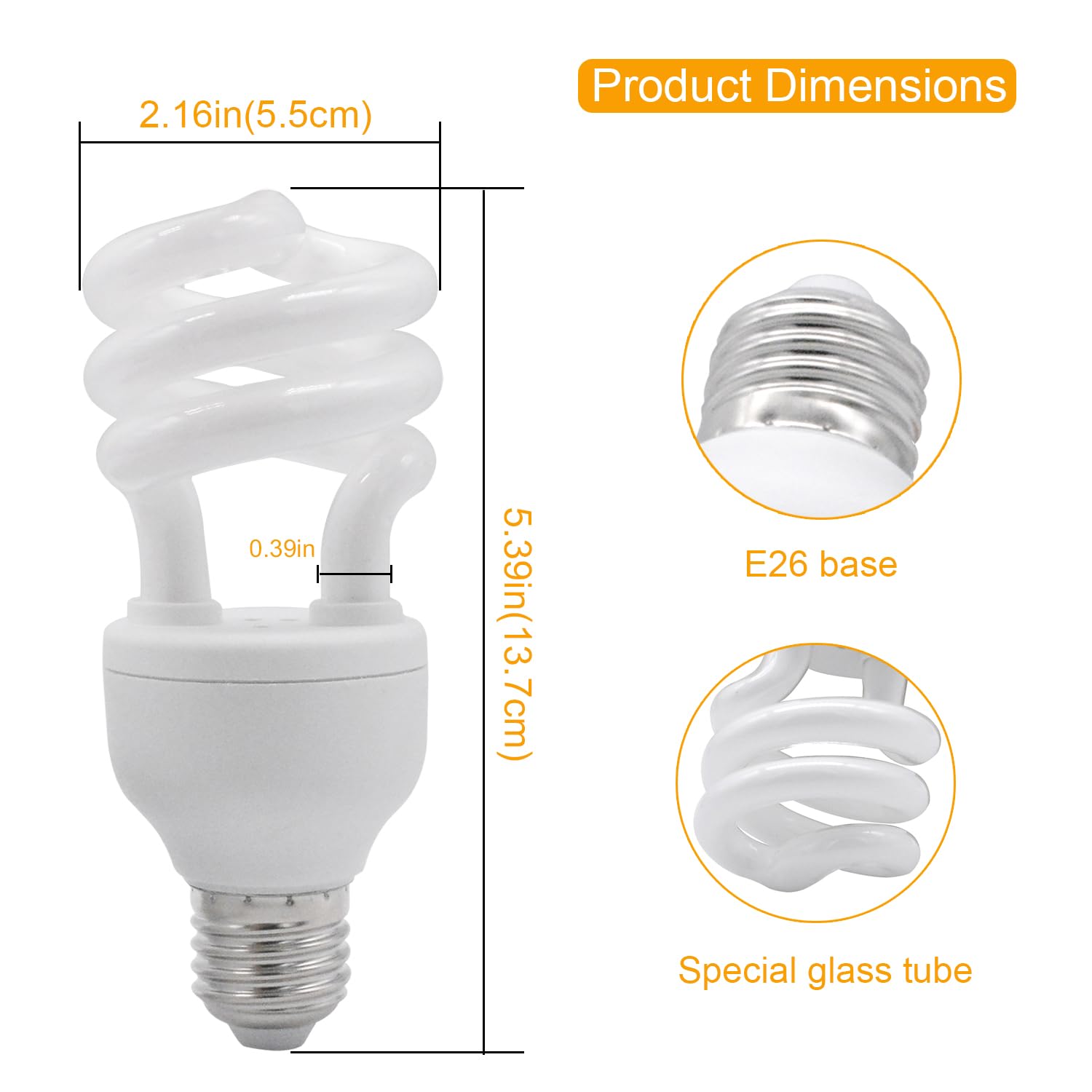 Yimidool Uvb Light For Reptiles, 13W 15.0 Reptile Heat Lamp Bulbs, Uva Uvb Reptiles Light Bulbs Ideal For Rainforest Reptiles, B