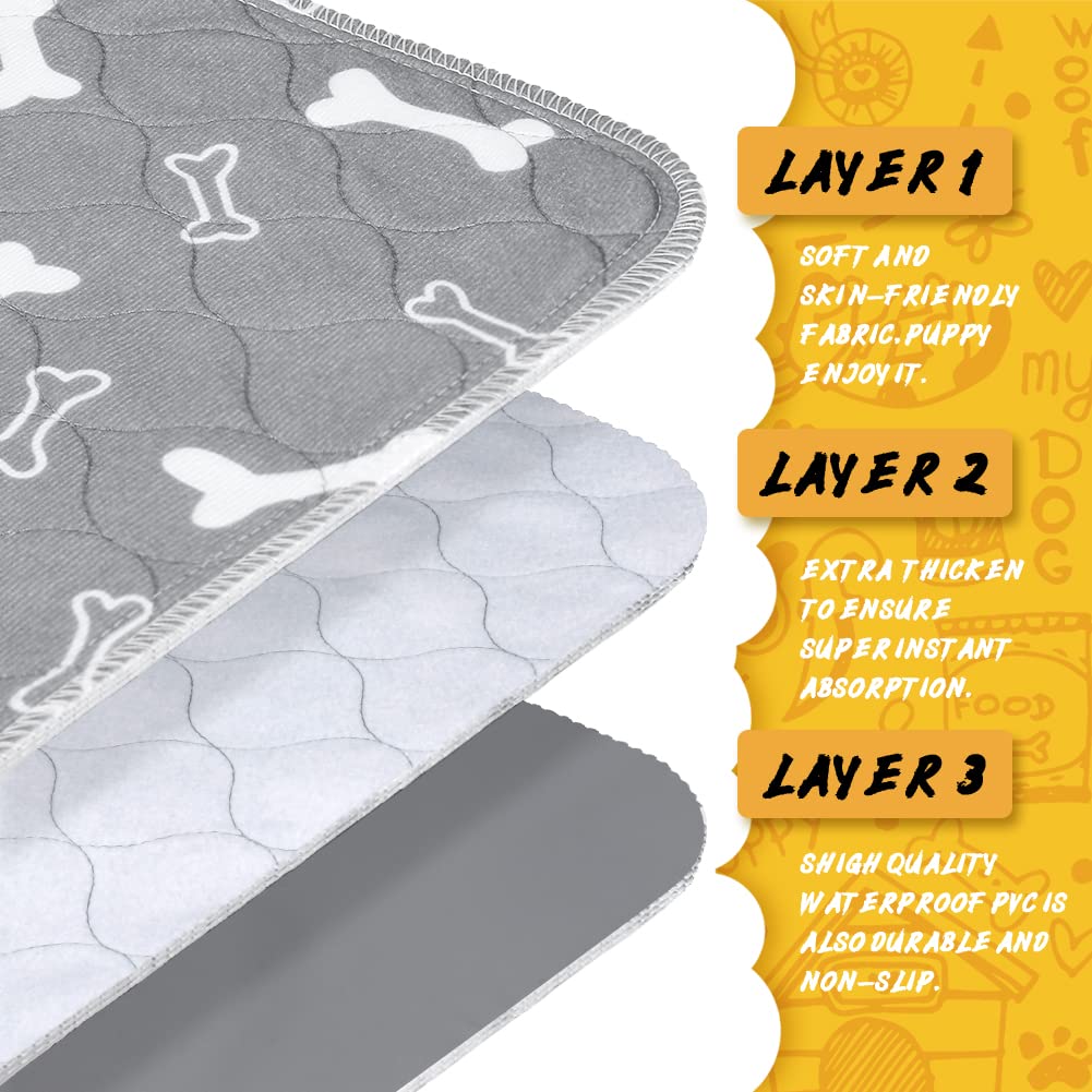 2Pack Washable Pee Pads For Dogs 36 X 31 Inch Reusable Puppy Pads, High Urine Absorption Waterproof Puppy Pad Reusable Potty Pads For Dogs Whelping Potty Training