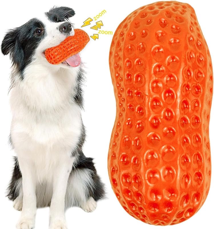 Psk Pet Mart Teething Toy  Peanut Shape Squeaky Teething Toy For Puppies | Soft And Unbreakable Pet Supplies To Reduce Boredom 