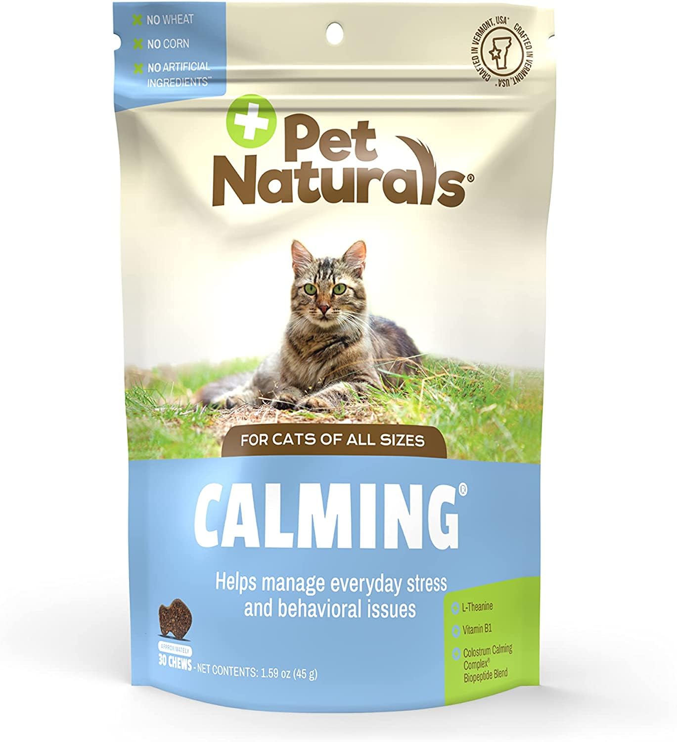 Pet Naturals Calming Chews for Cats, 30 Chews - Behavioral Support and Anxiety Relief for Travel, Boarding, Vet Visits and High 
