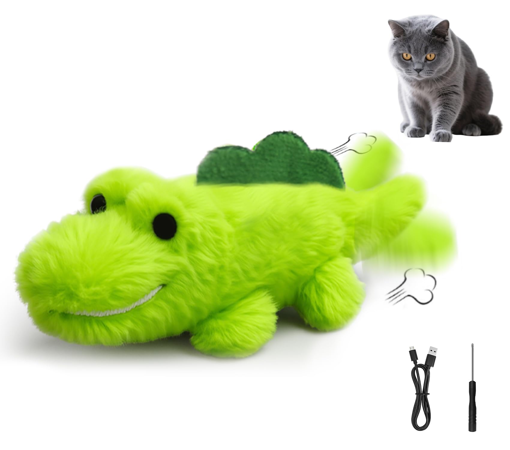 ZeLing HTL Interactive Cat Toys for Indoor Cats - Automatic Moving Cat Chase Toy for Bored Indoor Adult Cats - 360 Random Moveme