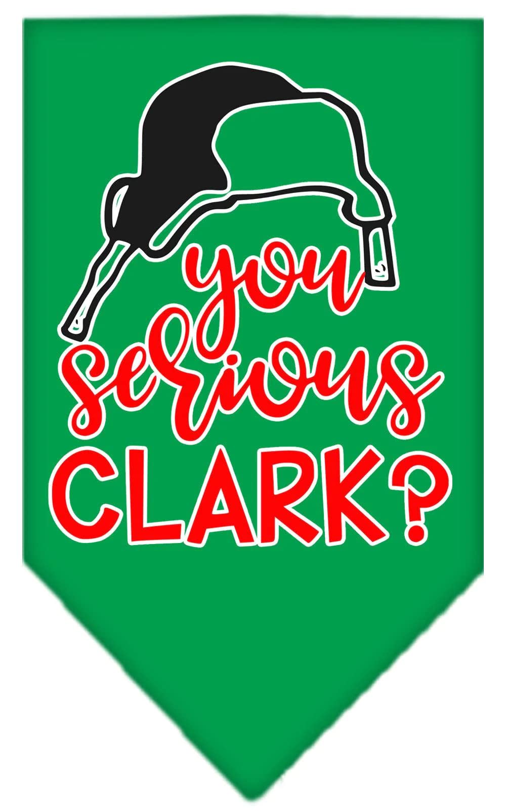 Christmas Pet and Dog Bandana Screen Printed, "You Serious Clark?" Red Small