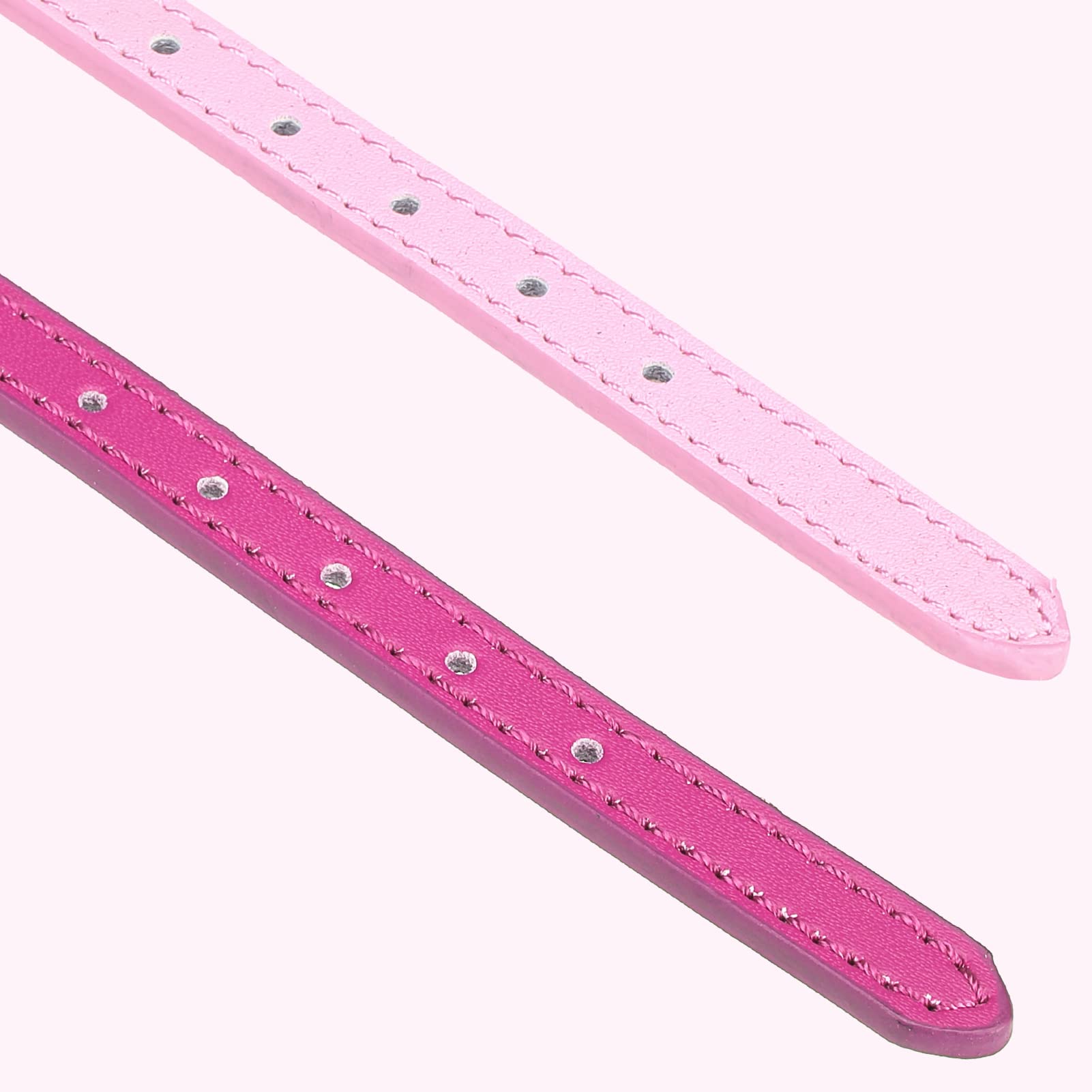 Pupteck 2 Pcs Soft Leather Cat Kitten Collar With Bells Adjustable For Girl Boy Cats Puppy