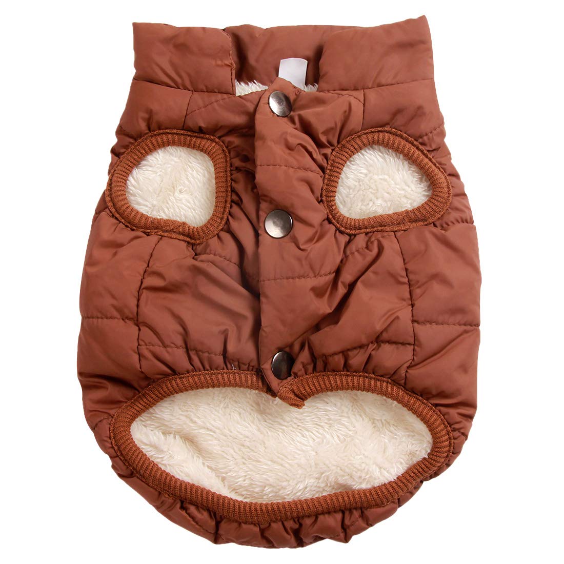 Joydaog 2 Layers Fleece Lined Warm Dog Jacket For Winter Cold Weather,Soft Windproof Large Dog Coat,Brown Xxxl