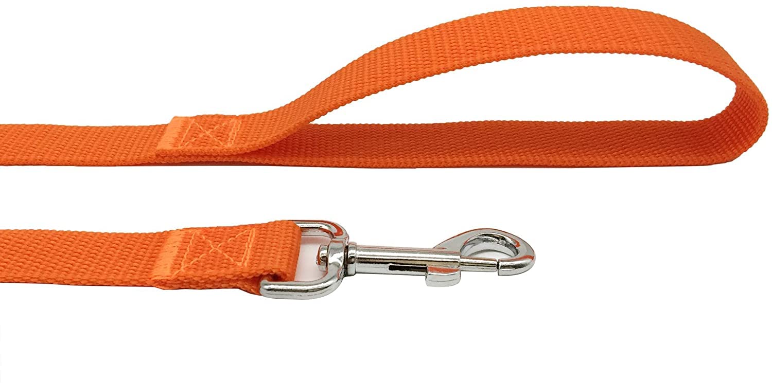 Taian 4Ft/5Ft/6Ft Strong Dog Leash, Nylon Dog Leashes For Small Medium Large Dogs (5/8 In X 5 Ft, Orange)