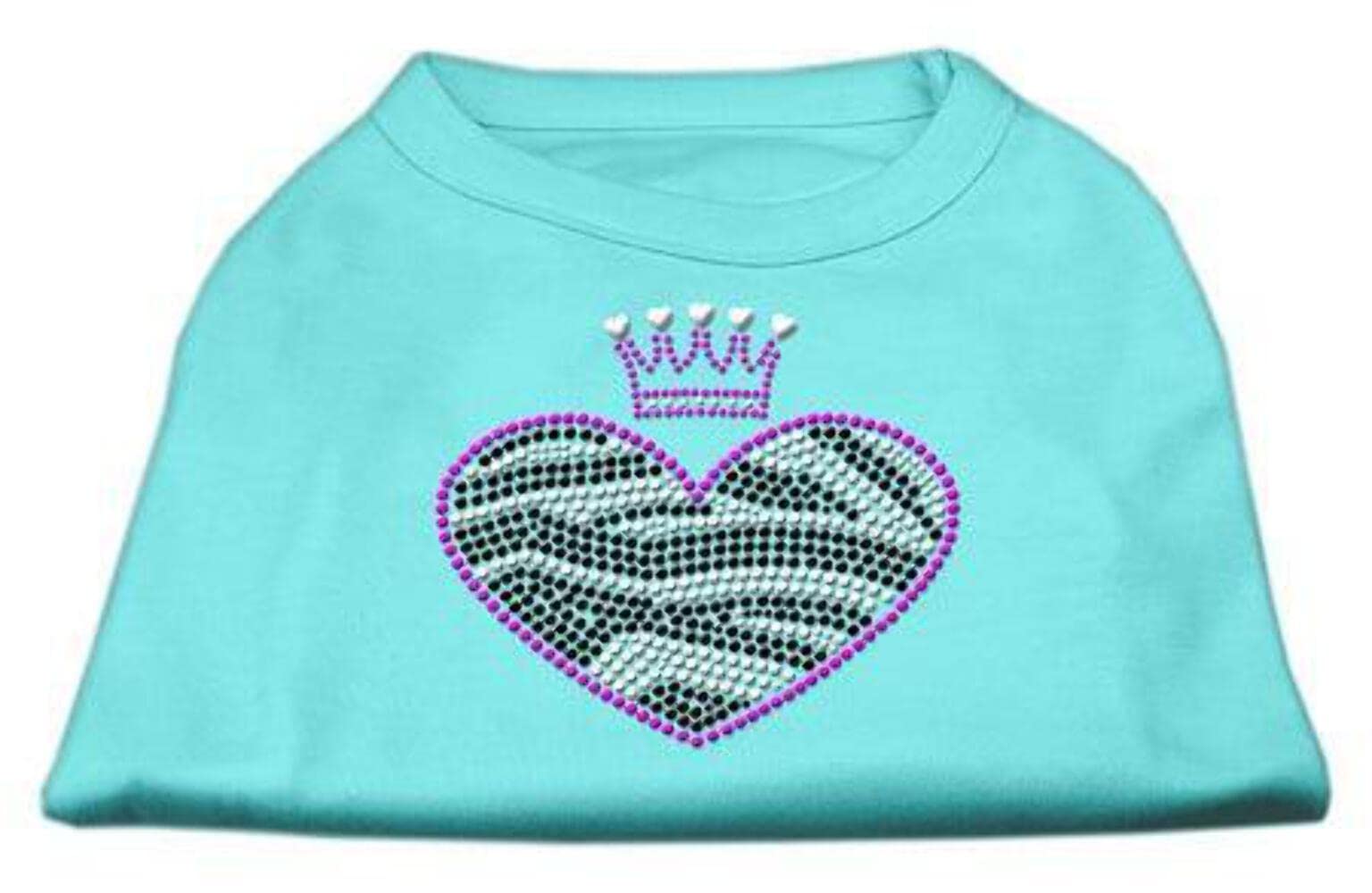 Mirage Pet Products Zebra Heart Rhinestone Dog Shirt, Small, Orange