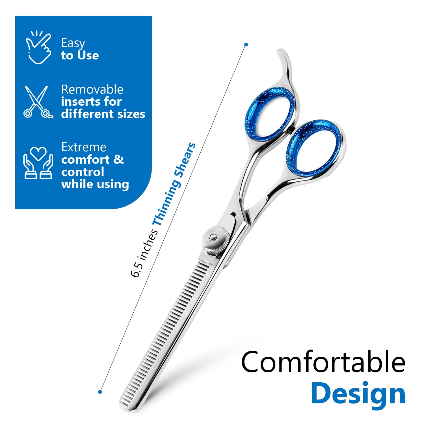 Laazar Pro Shears Thinning Pet Grooming Shear - 6.5 42 Teeth Scissors For Dogs Cats And Pets