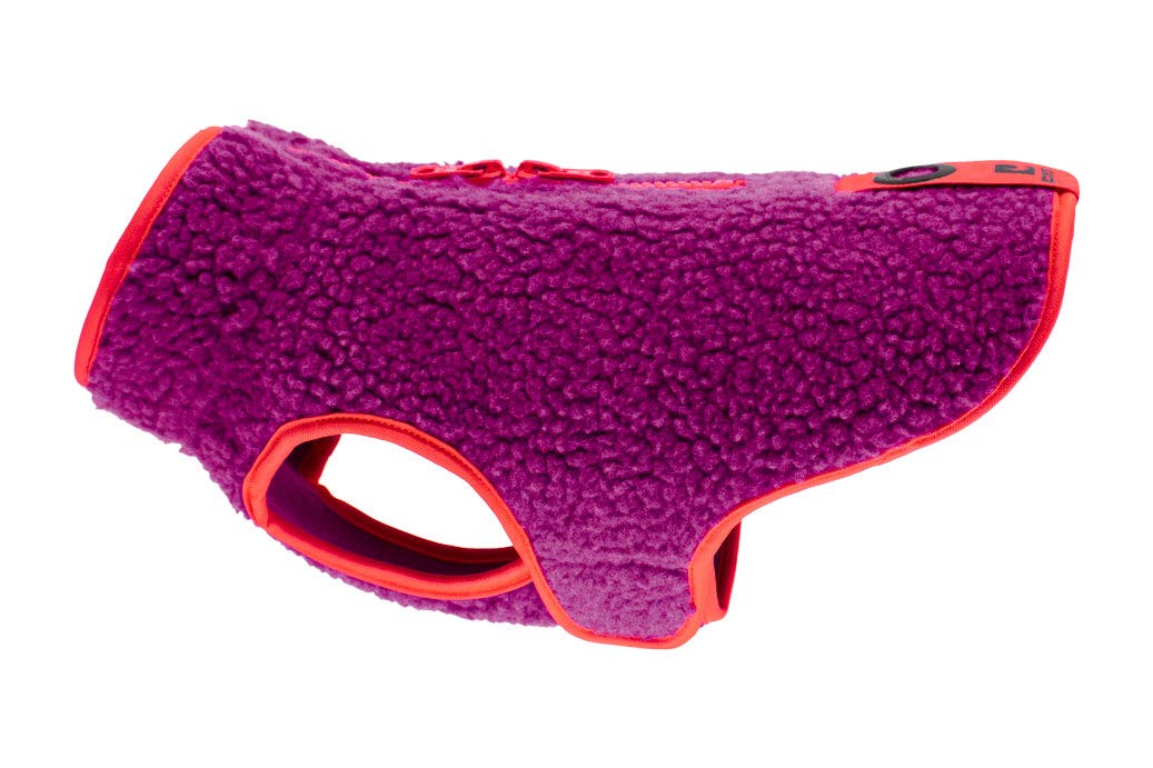 Rc Pet Products Tundra Fleece Dog Coat, Cold Weather Dog Jacket, Size 14, Mulberry/Hot Coral